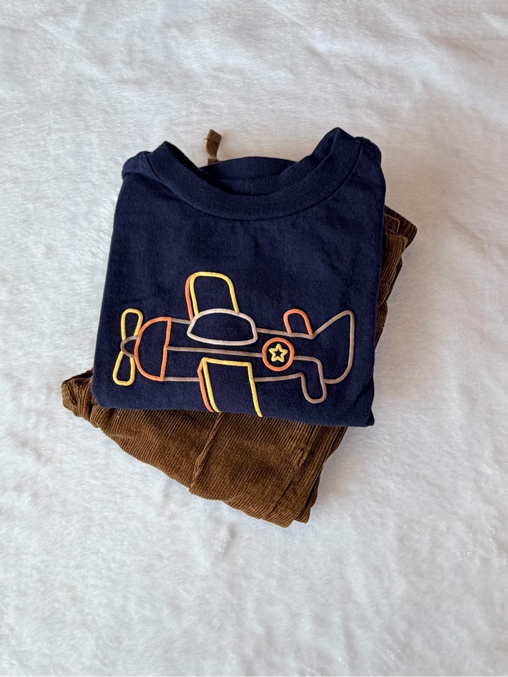 Little Me Navy Airplane Graphic Tee - 12 months